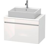 Duravit DuraStyle mueble para consola compacta, 1 cajón, 800mm, DS530202218, Color: White High Gloss Decor / White Matt Decor