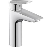 Duravit Grifo de lavabo n.º 1, tamaño M (altura de la boquilla: 117 mm), grifo mezclador de lavabo con función MinusFlow de ahorro de agua, cromado