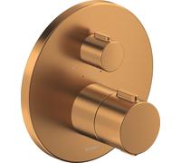 Duravit grifo mezclador termostático, termostato oculto, 1 consumidor, redondo, TH4200016004, Color: bronce cepillado