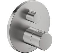 Duravit grifo mezclador termostático, termostato oculto, 1 consumidor, redondo, TH4200016070, Color: acero inoxidable pulido