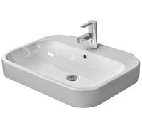 Lavabo Duravit Happy D.2 65cm con rebosadero, con bancada de grifo, 1 agujero de grifo, 23166500001, Color: Blanco con Wondergliss
