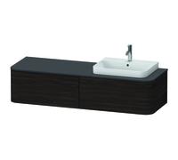 Duravit Happy D.2 Plus consola lavabo mueble bajo suspendido, 1600x550 mm, 2 extraíbles, para lavabos sobre encimera posición derecha, HP4944R6969, Color: Nogal cepillado Chapa de madera auténtica