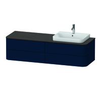 Duravit Happy D.2 Plus consola lavabo mueble bajo suspendido, 1600x550 mm, 4 cajones, para lavabos sobre encimera posición derecha, HP4973R9898, Color: Seda azul noche lacado mate