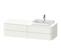 Duravit Happy D.2 Plus consola lavabo mueble bajo suspendido, 1600x550 mm, 4 cajones, para lavabos sobre encimera posición derecha, HP4973R8484, Color: Decoración blanco supermate