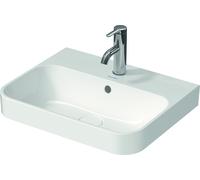 Duravit Happy D.2 Plus Fregadero de sobremesa, 1 agujero para grifo, 500x400 mm, rectificado, con rebosadero, con banco para grifo, 23605061001, Color: Color interior blanco, color exterior antracita