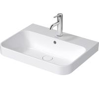 Duravit Happy D.2 Plus Fregadero de sobremesa, 60, sin agujero para grifo, 600x460 mm, rectificado, con rebosadero, con banco para grifo, 2360601360, Color: Color interior antracita mate, color exteri