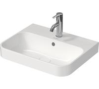 Duravit Happy D.2 Plus Fregadero de sobremesa, sin agujero para grifo, 500x400 mm, rectificado, con rebosadero, con banco para grifo, 23605013601, Color: Color interior antracita mate, color exterior