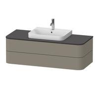 Duravit Happy D.2 Plus Mueble para consola mural, 1300x550 mm, 2 cajones, para lavabo de muebles, HP496209292, Color: Gris piedra Seda Barniz mate