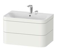 Duravit Happy D.2 Plus Set de encastre a pared, 775x490mm, 2 cajones, 2 agujeros para grifería, HP4637E3636, Color: Blanco seda lacado mate