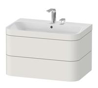 Duravit Happy D.2 Plus Set de encastre a pared, 775x490mm, 2 cajones, 2 agujeros para grifería, HP4637E3939, Color: Nórdico Seda blanca laca mate