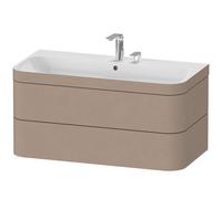 Duravit Happy D.2 Plus Set de encastre a pared, 975x490mm, 2 cajones, 2 agujeros para grifería, HP4638E7575, Color: Decoración de lino