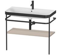 Duravit Happy D.2 Plus Set de encastre c-bonded con soporte metálico, 975x490m, 1 agujero para grifo, HP4738O6060, Color: Seda topo laca mate