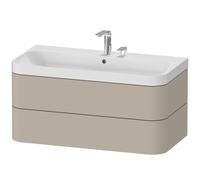 Duravit Happy D.2 Plus Set en forma de c colgado en la pared, 975x490mm, 2 cajones, 2 agujeros para grifos, HP4348E6060, Color: Seda topo laca mate