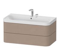 Duravit Happy D.2 Plus Set en forma de c colgado en la pared, 975x490mm, 2 cajones, 2 agujeros para grifos, HP4348E7575, Color: Decoración de lino
