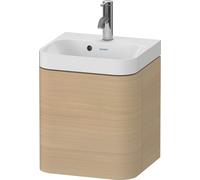 Duravit Happy D.2 Plus Set en forma de C suspendido, 400x360mm, 1 puerta, bisagra derecha, 1 agujero para grifo, HP4344O71710000, Color: Roble mediterráneo Chapa de madera auténtica