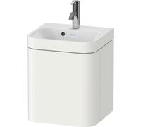 Duravit Happy D.2 Plus Set encolado a pared, 400x360mm, 1 puerta, tope a la derecha, 1 agujero para grifo, HP4634O84840000, Color: Decoración blanco supermate