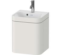 Duravit Happy D.2 Plus Set encolado a pared, 400x360mm, 1 puerta, tope a la derecha, 1 agujero para grifo, HP4634O39390000, Color: Nórdico Seda blanca laca mate