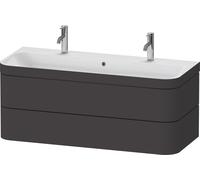 Duravit Happy D.2 Plus Set encolado suspendido, 1175x490mm, 2 cajones, 1 agujero para grifo, HP4640O80800000, Color: Decoración grafito supermate