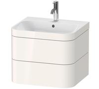 Duravit Happy D.2 Plus Set encolado suspendido, 575x490mm, 2 cajones, 1 agujero para grifo, HP4635O2222, Color: Decoración blanca de alto brillo
