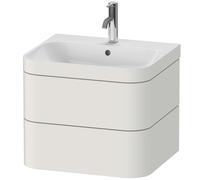 Duravit Happy D.2 Plus Set encolado suspendido, 575x490mm, 2 cajones, 1 agujero para grifo, HP4635O3939, Color: Nórdico Seda blanca laca mate