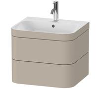 Duravit Happy D.2 Plus Set encolado suspendido, 575x490mm, 2 cajones, 1 agujero para grifo, HP4635O6060, Color: Seda topo laca mate