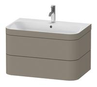 Duravit Happy D.2 Plus Set encolado suspendido, 775x490mm, 2 cajones, 1 agujero para grifo, HP4637O9292, Color: Gris piedra Seda Barniz mate
