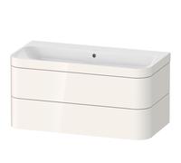 Duravit Happy D.2 Plus Set suspendido, 975x490mm, 2 cajones, sin agujero para grifo, HP4638N2222, Color: Decoración blanca de alto brillo