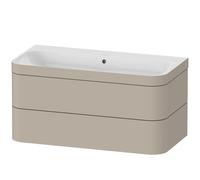 Duravit Happy D.2 Plus Set suspendido, 975x490mm, 2 cajones, sin agujero para grifo, HP4638N6060, Color: Seda topo laca mate