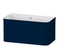 Duravit Happy D.2 Plus Set suspendido, 975x490mm, 2 cajones, sin agujero para grifo, HP4638N9898, Color: Seda azul noche lacado mate