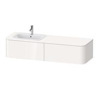 Duravit Happy D.2 Plus Unidad de lavabo para consola de pared, 1600x550 mm, 2 extraíbles, para lavabo empotrado Posición a la izquierda, HP4954L, Color: Gris piedra Seda Barniz mate