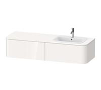 Duravit Happy D.2 Plus Unidad de lavabo para consola de pared, 1600x550 mm, 2 extraíbles, para lavabo empotrado Posición a la derecha, HP4954R9292, Color: Gris piedra Seda Barniz mate