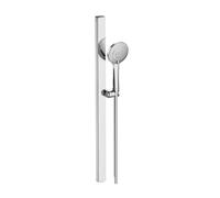 Duravit Juego de ducha con 3 tipos de chorro, color cromo | Barra de ducha (810 mm), ducha de mano con caudal reducido 9 l/min (3 bares), manguera de ducha con protección antitorsión