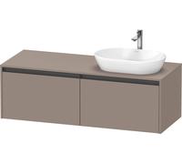 Duravit Ketho.2 lavabo consola mueble bajo lavabo suspendido derecha, 1400x459x550mm, 2 extraíbles, K24888R43430000, Color: Decoración Basalto Mate