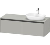 Duravit Ketho.2 lavabo consola mueble bajo lavabo suspendido derecha, 1400x459x550mm, 2 extraíbles, K24888R07070000, Color: DecoraciÃ³n gris hormigÃ³n mate
