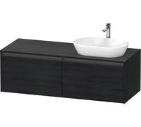 Duravit Ketho.2 lavabo consola mueble bajo lavabo suspendido derecha, 1400x459x550mm, 2 extraíbles, K24888R16160000, Color: Roble negro mate decoración