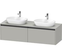 Duravit Ketho.2 mueble bajo lavabo, hueco para lavabo en ambos lados, 1600x459x550mm, 2 extraíbles, K24889B07070000, Color: DecoraciÃ³n gris hormigÃ³n mate