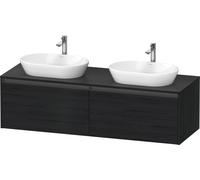 Duravit Ketho.2 mueble bajo lavabo, hueco para lavabo en ambos lados, 1600x459x550mm, 2 extraíbles, K24889B16160000, Color: Roble negro mate decoración