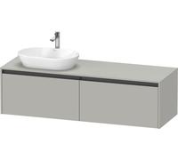 Duravit Ketho.2 mueble bajo lavabo, lavabo extraíble izquierda, 1600x459x550mm. 2 extraíbles, K24889L07070000, Color: DecoraciÃ³n gris hormigÃ³n mate