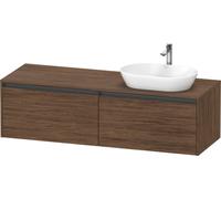 Duravit Ketho.2 mueble bajo lavabo, recorte de lavabo a la derecha, 1600x459x550mm, K24889R21210000, Color: Decoración en nogal oscuro