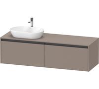 Duravit Ketho.2 mueble bajo lavabo, recorte para lavabo a la izquierda, 1600x459x550mm, K24889L43430000, Color: Decoración Basalto Mate