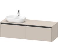 Duravit Ketho.2 mueble bajo lavabo, recorte para lavabo a la izquierda, 1600x459x550mm, K24889L91910000, Color: Taupe Mate DecoraciÃ³n