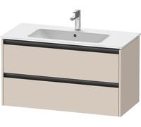 Duravit Ketho.2 mueble bajo lavabo suspendido, 2 cajones, 1010x550x480mm, para ME by Starck 233610, K25264083830000, Color: Decoración supermate color topo