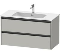 Duravit Ketho.2 mueble bajo lavabo suspendido, 2 cajones, 1010x550x480mm, para ME by Starck 233610, K25264007070000, Color: DecoraciÃ³n gris hormigÃ³n mate