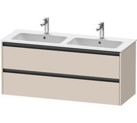 Duravit Ketho.2 mueble bajo lavabo suspendido, 2 cajones, 1280x550x480mm, para ME by Starck 233613, K25266083830000, Color: Decoración supermate color topo
