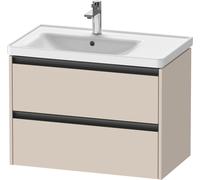 Duravit Ketho.2 mueble bajo lavabo suspendido, 2 cajones, 784x549x455mm, para lavabo D-Neo izquierda 236980, K25285083830000, Color: Decoración supermate color topo