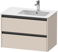 Duravit Ketho.2 mueble bajo lavabo suspendido, 2 cajones, 810x549x480mm, para lavabo ME by Starck posición derecha 234683, K25268083830000, Color: Decoración supermate color topo