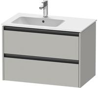 Duravit Ketho.2 mueble bajo lavabo suspendido, 2 cajones, 810x549x480mm, para lavabo ME by Starck posición izquierda 234583, K25267007070000, Color: DecoraciÃ³n gris hormigÃ³n mate