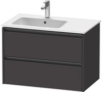 Duravit Ketho.2 mueble bajo lavabo suspendido, 2 cajones, 810x549x480mm, para lavabo ME by Starck posición izquierda 234583, K25267080800000, Color: Decoración grafito supermate