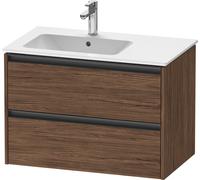 Duravit Ketho.2 mueble bajo lavabo suspendido, 2 cajones, 810x549x480mm, para lavabo ME by Starck posición izquierda 234583, K25267021210000, Color: DecoraciÃ³n en nogal oscuro