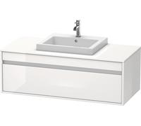 Duravit Ketho Módulo mural 6796, 1 extraíble, 1200mm, para 1 lavabo empotrado, centralizado, KT679602222, Color: Decoración blanca de alto brillo